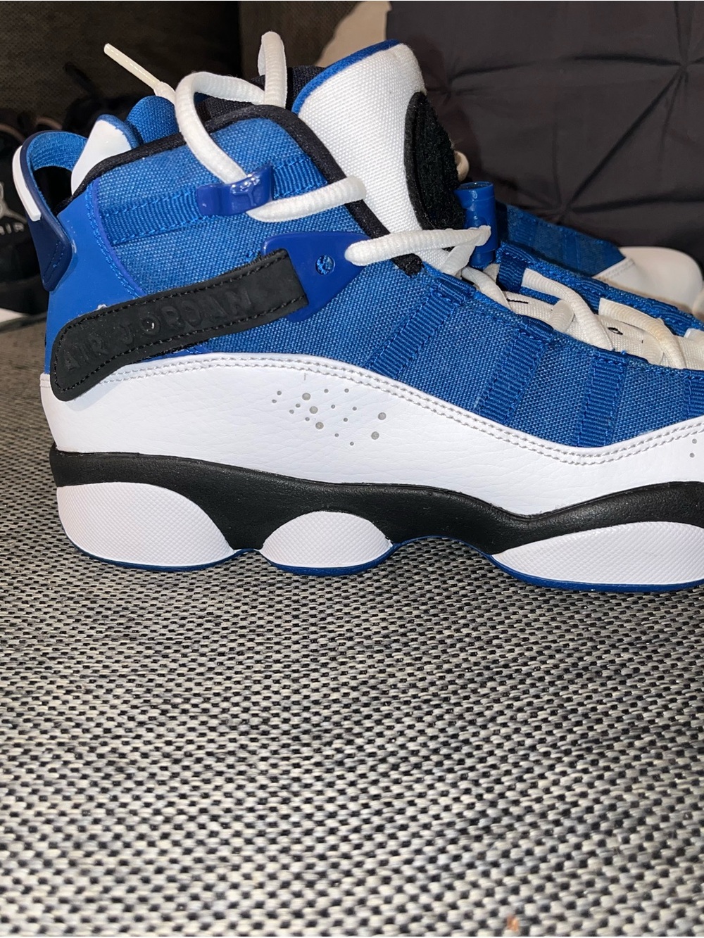 Jordan Kids Blue White and Black High-Top Sneakers